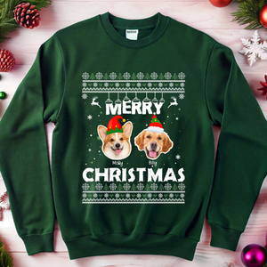 Custom Dog Cat Photo Merry Christmas Sweatshirt TH10 896065