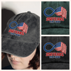 USA 250 Years Infinity Freedom American Flag Washed Denim Baseball Cap LM32 899307