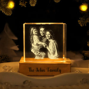 Custom Family Photo Engraved Crystal Photo With Light HA75 898206