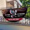Custom Family Name 250 Years Of Freedom Patriotic Eagle Non-pleated Fan Flag HO82 901310