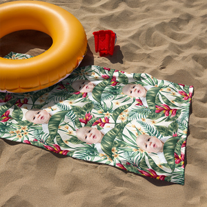 Custom Hawaii In The Air Face Human Photo Beach Towel HO82 894006
