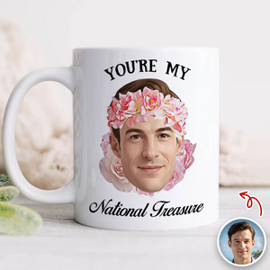 Custom Funny Face You're My National Treasure White Mug Valentine's Day Gift For Husband, Boyfriend HA75 898740