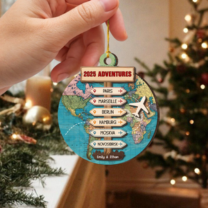 Personalized Travel Adventure 2 Layer Wooden Ornament LM32 895445