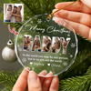 Custom Photo Merry Christmas Dad To Me You Are The World Family Glass Circle Ornament HO82 894708