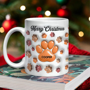Custom Name Merry Christmas 3D Inflated Effect Mug For Dog Lover TH10 896619