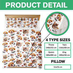 Custom Pets Face And Name - Personalized Photo Bedding Set Gift For Dog Lover Cat Lover CH07 899764