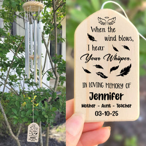 When The Wind Blows, I Hear Your Whisper Memorial Wind Chimes HA75 891966