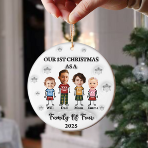 First Christmas As A Family Personalized 3D Inflated Effect Ceramic Ornament CH07 899496