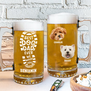 Custom Photo Best Dog Dad Ever Glass Beer Mug Personalized Gift For Dog Dad CH07 895474
