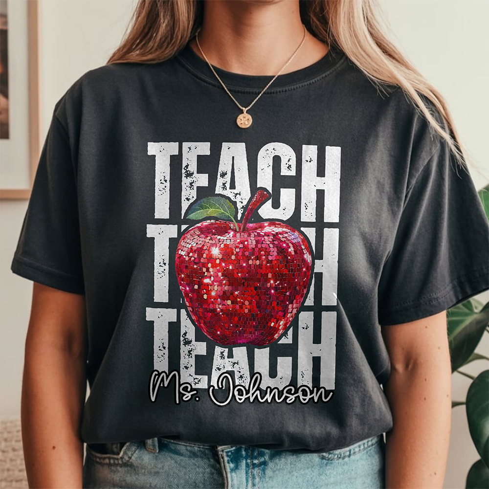 Custom Name Teacher Icon Comfort Shirt - Personalized Back to School Gift LM32 669377