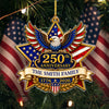 Custom Family Name American Pride 250th Anniversary Acrylic Ornament, USA Flag Eagle Keepsake CH07 180356