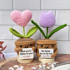 Personalized Gift For Teacher Thank You For Helping Me Grow Crochet Plant LM32 893797