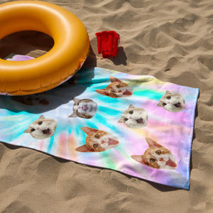 Custom Photo Tie Dye Background Beach Towel HO82 894168