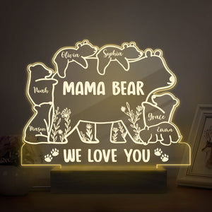 Mama Bear We Love You Personalized LED Night Light Gift For Mom Grandma CH07 895310