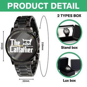 The CatFather For Cat Lovers Personalized Dad Men's Wrist Watch LM32 893523