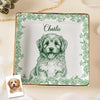 Custom Photo Dog Cat Toile De Jouy Style Jewelry Dish HA75 898320