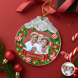 Custom Family Photo Metal Top Glass Ornament For Christmas TH10 894889