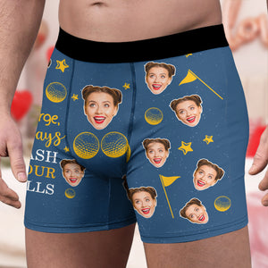 Custom Photo and Name Always Wash Your Balls Personalized Men's Boxer Briefs Valentine's Day For Golfers HA75 898738