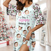 Custom Cute Face This Grandma Mom Belongs To Women's Sleep Tee, Raglan Nightgown LM32 897483