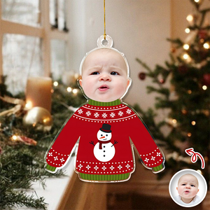 Custom Face Kid Funny Kid Ugly Sweater Acrylic Ornament For Christmas HA75 897844