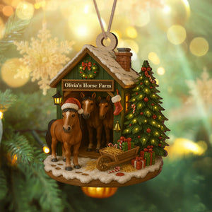 Custom Name Horse Farm Wood Ornament – Christmas Gifts for Women & Men LM32 895613