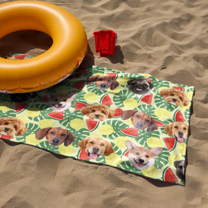 Custom Cute Dog Face Tropical Party Summer Beach Towels LM32 893441