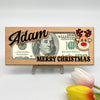 Personalized Reindeer Santa Bill Holder, A Few Bucks for Xmas Wood Money Holder CH07 180748