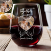 Custom Photo Forever And Always - Couple Personalized Wine Glass HA75 920038