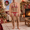 Funny Christmas Santa Bikini Onesie Pajamas Hairy Body Funny Gag Gift CH07 180580