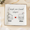 I Wish You Lived Next Door Jewelry Dish Personalized Long Distance Relationship Gift CH07 896530