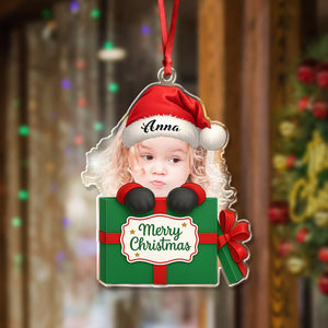 Custom Photo Baby Santa Claus Acrylic Ornament Christmas Gift For Family HO82 894734