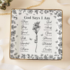 God Says You Are Christian Gift Toile De Jouy Birth Flower - Personalized Jewelry Dish TH10 894793