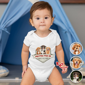 Custom Photo Protected By Dog Baby Onesie For Dog Lovers LM32 895033