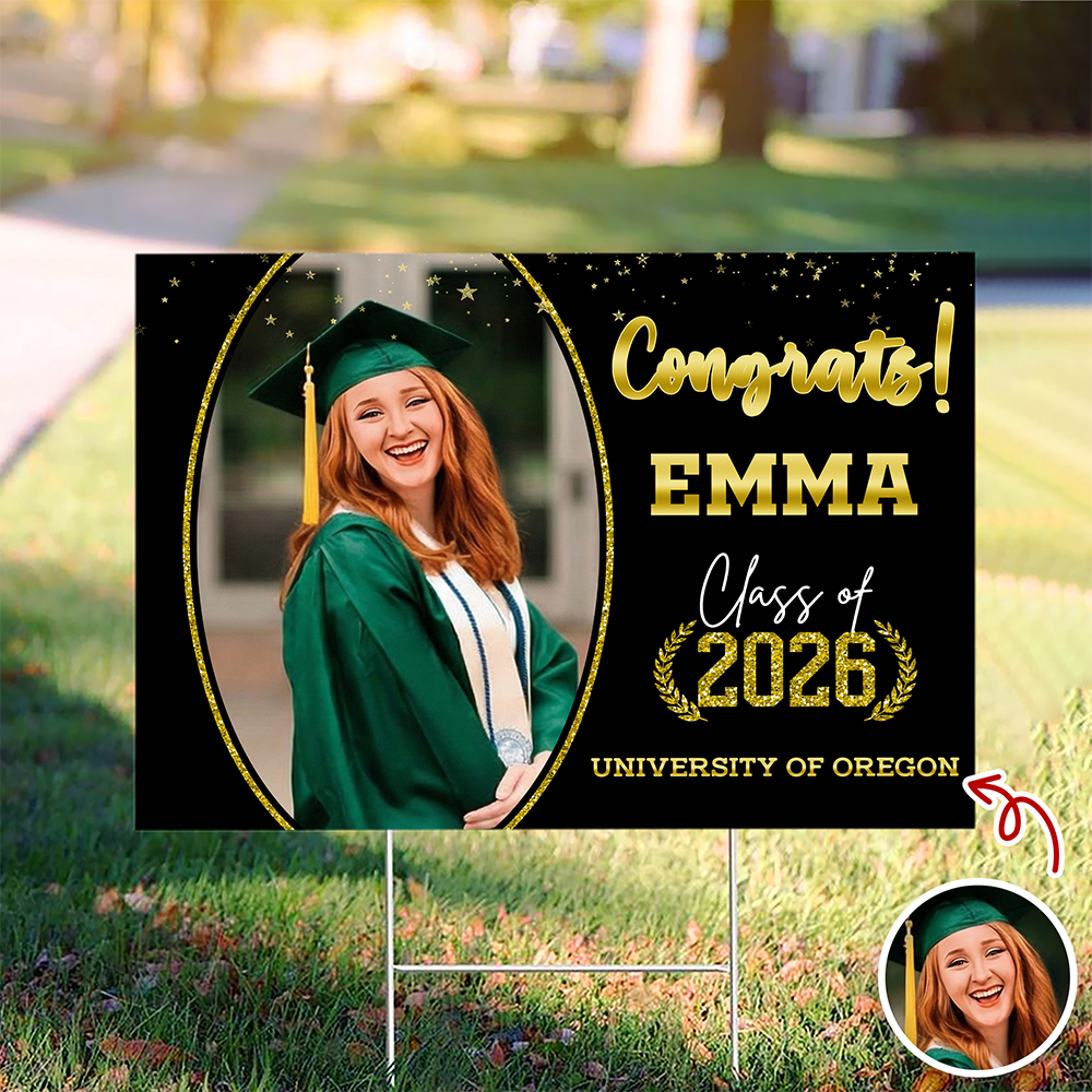 Custom Photo Congrats Yard Sign For Graduation Party TH10 169017