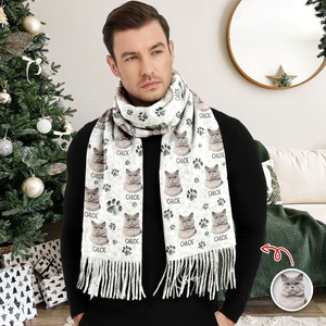 Custom Pet Photo Wool Scarf Gift For Pet Lovers LM32 897665