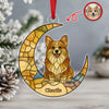 Custom Dog Photo Glass Effect Dog On The Moon Acrylic Ornament LM32 895417