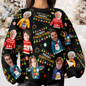 Custom Family Photo Merry Christmas Funny Ugly Sweater CH07 896998