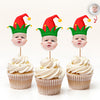 Custom Cute Face Christmas Cupcake Topper - XMAS Party Decor Gift For Family CH07 896254