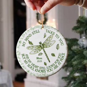 My Mind Still Talks To You Toile - Personalized Ceramic Ornament HA75 897460