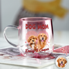 Custom Photo Dog Mom Cat Mom Pink Gradient Glass Mug - Gift For Dog Cat Mom, Mother's Day HO82 901768