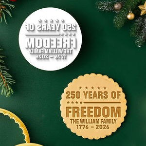 Custom Family Name 250 Years Of Freedom 1776-2026 4th Of July Cookie Stamp LM32 897447