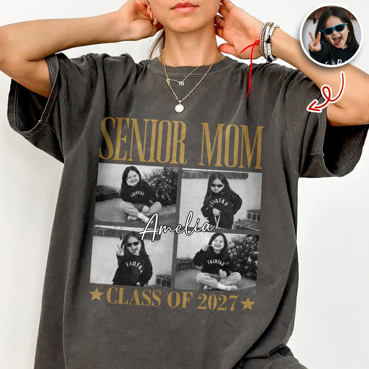 Custom Photo Senior Mom Class Of 2027 Comfort Shirt HO82 903344