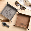 Custom Initial Name Father's Day Gift Leather Valet Tray, Catch All Tray Gifts for Dad LM32 899249