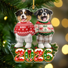 Custom Dog Cat Photo with Xmas Clothes Christmas Acrylic Ornament HO82 904152