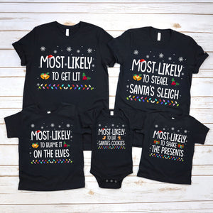 Colored Lights Most Likely To Family Matching Shirts Personalized Christmas Gift For Family CH07 899344
