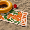 Personalized Retro Beach Towel with Name, Groovy Vibes Beach, Retro Floral Towel HO82 902980