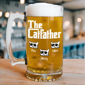 The CatFather For Cat Lovers Personalized Glass Beer Mug LM32 893529