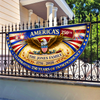 Custom Family Name America Celebrating 250 Years Of Independence 1776 - 2026 Non-Pleated Fan Flag CH07 911102