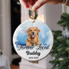 Custom Photo Christmas Forever Loved Dog Memorial Ceramic Ornament CH07 896810