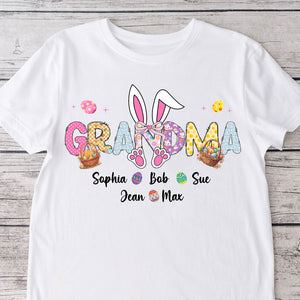 Easter Bunny Coquette Bow Gift For Family Custom Grandma And Kids Bright Shirt CH07 895354